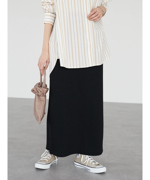 CRAFT STANDARD BOUTIQUE（クラフトスタンダードブティック）の「【追加】リブロングスカート　＊◆（スカート・レディース・ブラック/カーキ・FREE）」の13枚目の写真