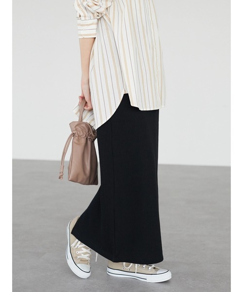 CRAFT STANDARD BOUTIQUE（クラフトスタンダードブティック）の「【追加】リブロングスカート　＊◆（スカート・レディース・ブラック/カーキ・FREE）」の8枚目の写真