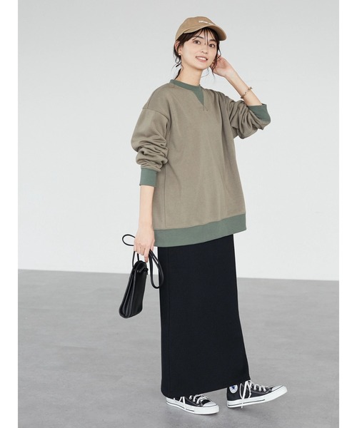 CRAFT STANDARD BOUTIQUE（クラフトスタンダードブティック）の「【追加】リブロングスカート　＊◆（スカート・レディース・ブラック/カーキ・FREE）」の14枚目の写真