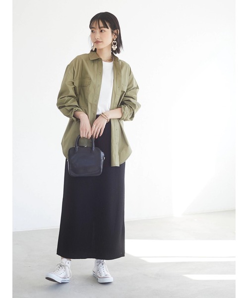 CRAFT STANDARD BOUTIQUE（クラフトスタンダードブティック）の「【追加】リブロングスカート　＊◆（スカート・レディース・ブラック/カーキ・FREE）」の5枚目の写真