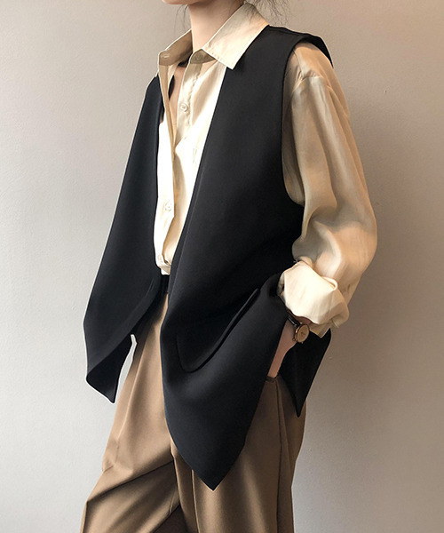 c.u.l（シーユーエル）の「ベスト（ベスト・レディース・ブラック・M）」の4枚目の写真