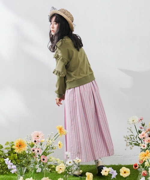 MERLOT（メルロー）の「袖フリルスウェット（スウェット・レディース・ホワイト/ブラック/カーキ・FREE）」の16枚目の写真