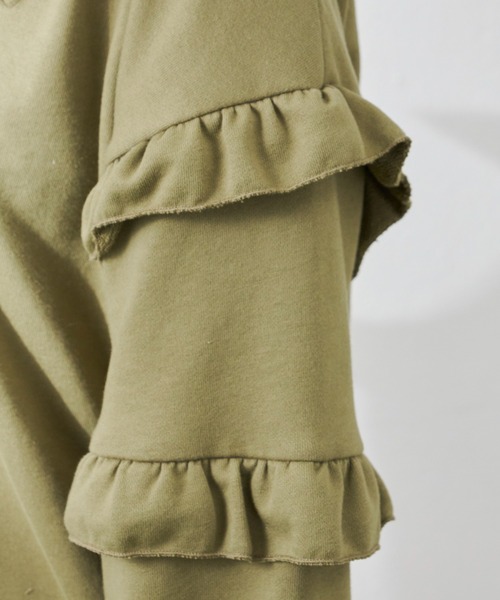 MERLOT（メルロー）の「袖フリルスウェット（スウェット・レディース・ホワイト/ブラック/カーキ・FREE）」の12枚目の写真