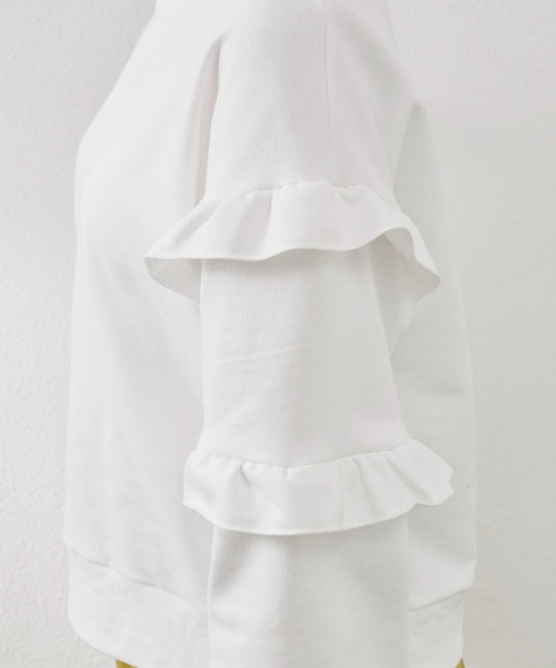 MERLOT（メルロー）の「袖フリルスウェット（スウェット・レディース・ホワイト/ブラック/カーキ・FREE）」の22枚目の写真