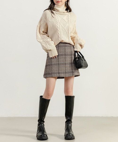 DAY CLOSET(デイ クローゼット)の「【大きいサイズ有/裏地付き】大人レトロチェック柄台形ミニタイトスカート(スカート・レディース・ブラウン/ベージュ/ダークブラウン・S/M/L/XL)」の19枚目の写真