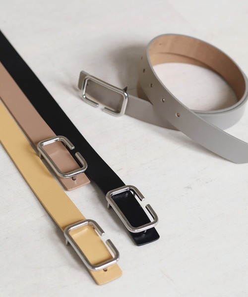 Bab（バブ）の「スクエアバックルカラーベルト（ベルト・レディース・サックスブルー/ブラック/ベージュ/イエロー・ONESIZE）」の13枚目の写真