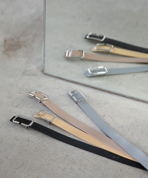 Bab（バブ）の「スクエアバックルカラーベルト（ベルト・レディース・サックスブルー/ブラック/ベージュ/イエロー・ONESIZE）」の14枚目の写真