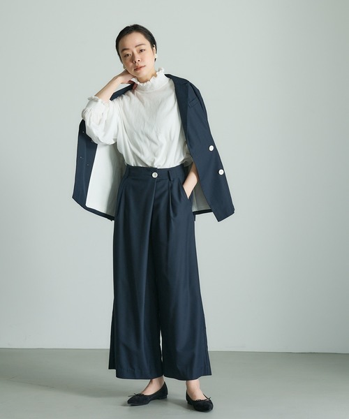 PUAL CE CIN（ピュアルセシン）の「大人見えワイドパンツ（その他パンツ・レディース・ネイビー/グレー・FREE）」の2枚目の写真