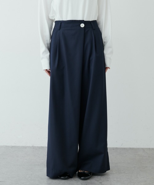 PUAL CE CIN（ピュアルセシン）の「大人見えワイドパンツ（その他パンツ・レディース・ネイビー/グレー・FREE）」の13枚目の写真