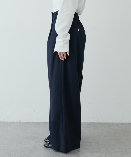 PUAL CE CIN（ピュアルセシン）の「大人見えワイドパンツ（その他パンツ・レディース・ネイビー/グレー・FREE）」の5枚目の写真