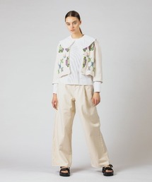 レディースのノーカラージャケット（花柄・ボタニカル柄