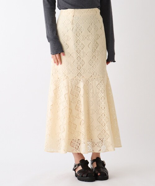 OPAQUE.CLIP（オペークドットクリップ）の「◆【C】キカレース マーメイドスカート（スカート・レディース・オフホワイト/ネイビー・34/36/38/40）」の9枚目の写真