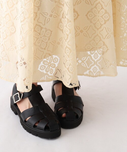 OPAQUE.CLIP（オペークドットクリップ）の「◆【C】キカレース マーメイドスカート（スカート・レディース・オフホワイト/ネイビー・34/36/38/40）」の5枚目の写真