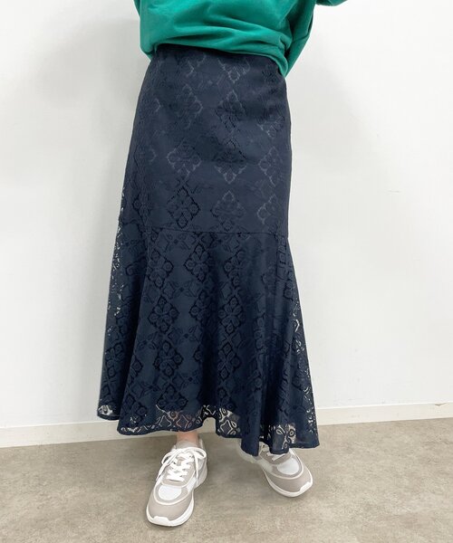 OPAQUE.CLIP（オペークドットクリップ）の「◆【C】キカレース マーメイドスカート（スカート・レディース・オフホワイト/ネイビー・34/36/38/40）」の18枚目の写真