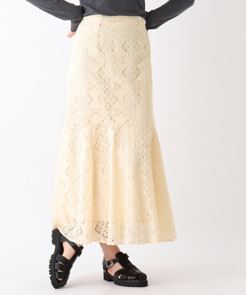 OPAQUE.CLIP（オペークドットクリップ）の「◆【C】キカレース マーメイドスカート（スカート・レディース・オフホワイト/ネイビー・34/36/38/40）」の19枚目の写真