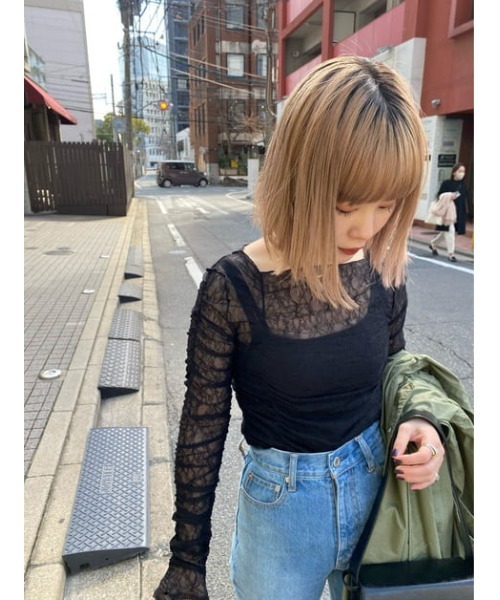 THROW by SLY（スローバイスライ）の「THROW HW SEMI FLARE PT-A ハイウエスト セミ フレア デニムパンツ（デニムパンツ・レディース・ブルー・23inch/24inch/25inch/26inch）」の8枚目の写真