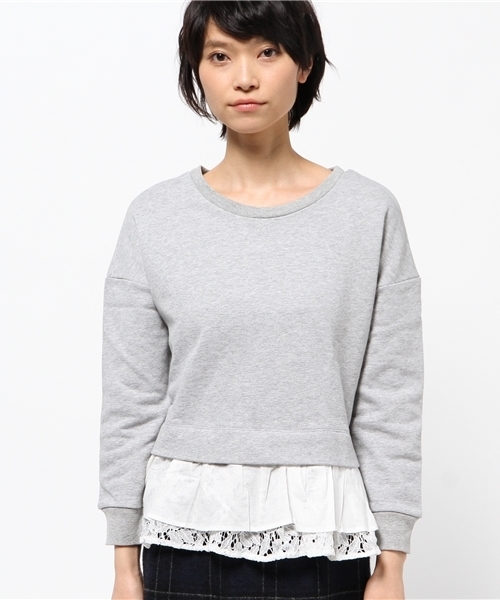 OUTLET（アウトレット）の「【Ciaopanic】ヘムレースフリルプルオーバー（Tシャツ/カットソー・レディース・ブラック/グレー/ネイビー・FREE）」の4枚目の写真