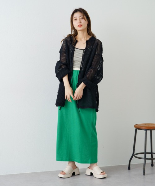 Kastane（カスタネ）の「メッシュ襟付きオーバーカーディガン（カーディガン/ボレロ・レディース・ブラック/オフホワイト・FREE）」の15枚目の写真