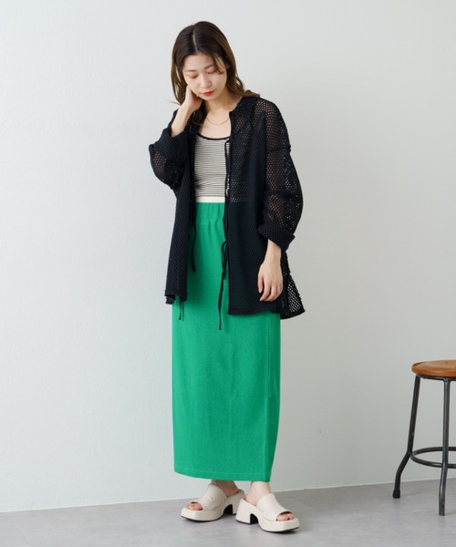 Kastane（カスタネ）の「メッシュ襟付きオーバーカーディガン（カーディガン/ボレロ・レディース・ブラック/オフホワイト・FREE）」の16枚目の写真