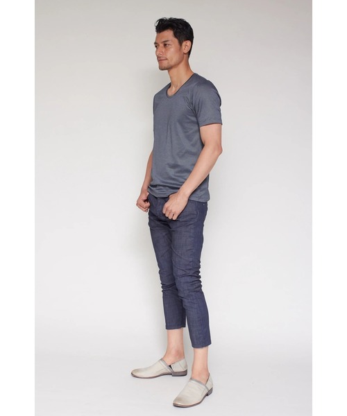 TORNADO MART(トルネードマート)の「ZERO by TORNADO MART∴ハイパーデニムクロップドパンツ(デニムパンツ・メンズ・ネイビー/ブルー系2・L/M/LL/S)」の5枚目の写真