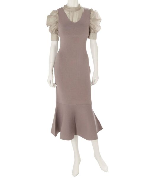 MERCURYDUO(マーキュリーデュオ)の「ハーフスリーブ2WAYリボンパワショルニットドッキングワンピース(ワンピース・レディース・ネイビー/ピンク/オフホワイト・MEDIUM/SMALL)」の15枚目の写真