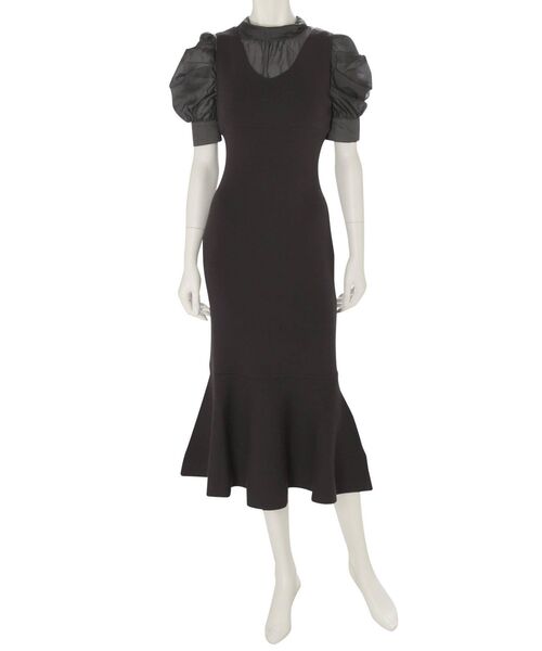 MERCURYDUO(マーキュリーデュオ)の「ハーフスリーブ2WAYリボンパワショルニットドッキングワンピース(ワンピース・レディース・ネイビー/ピンク/オフホワイト・MEDIUM/SMALL)」の16枚目の写真