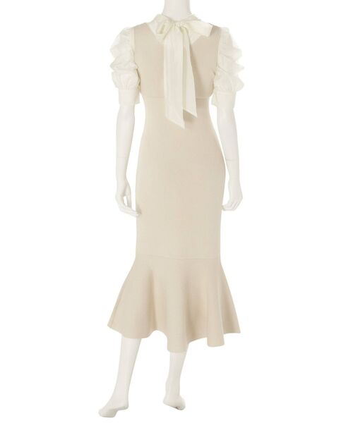 MERCURYDUO(マーキュリーデュオ)の「ハーフスリーブ2WAYリボンパワショルニットドッキングワンピース(ワンピース・レディース・ネイビー/ピンク/オフホワイト・MEDIUM/SMALL)」の19枚目の写真