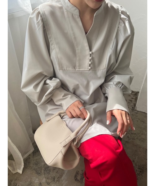 JUMELLE（ジュメロ）の「スキッパーブラウス（シャツ/ブラウス・レディース・ベージュ/ミント・FREE）」の18枚目の写真