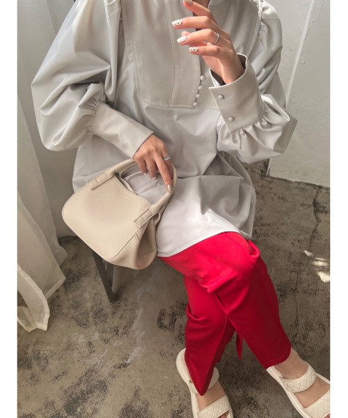 JUMELLE（ジュメロ）の「スキッパーブラウス（シャツ/ブラウス・レディース・ベージュ/ミント・FREE）」の3枚目の写真