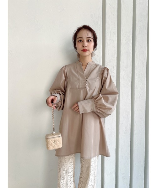 JUMELLE（ジュメロ）の「スキッパーブラウス（シャツ/ブラウス・レディース・ベージュ/ミント・FREE）」の20枚目の写真