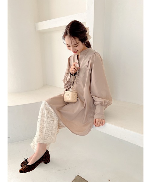 JUMELLE（ジュメロ）の「スキッパーブラウス（シャツ/ブラウス・レディース・ベージュ/ミント・FREE）」の16枚目の写真