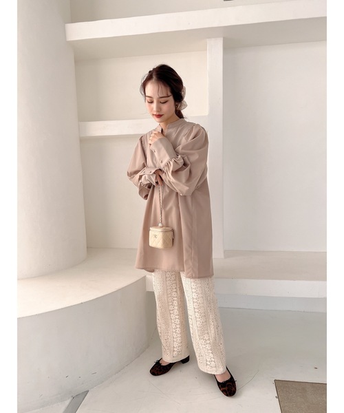 JUMELLE（ジュメロ）の「スキッパーブラウス（シャツ/ブラウス・レディース・ベージュ/ミント・FREE）」の19枚目の写真