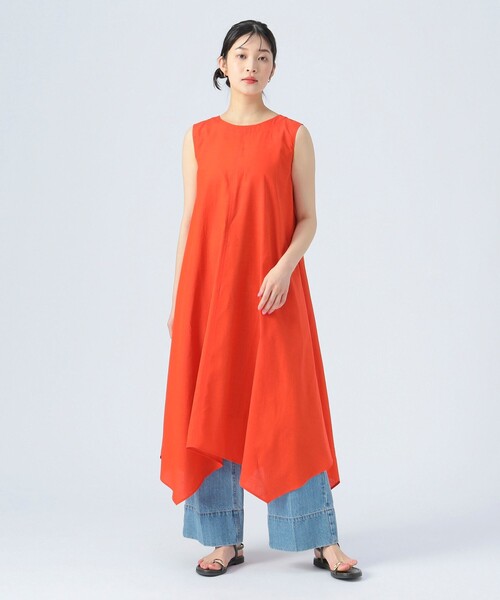 BEAMS HEART(ビームスハート)の「ノースリーブ 切替 フレアワンピース(ワンピース・レディース・ブラック/オレンジ/グリーン/ブルー/ブルー系その他3/ベージュ/オレンジ系その他6・ONE SIZE)」の7枚目の写真