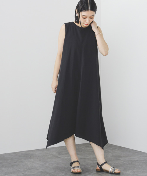 BEAMS HEART(ビームスハート)の「ノースリーブ 切替 フレアワンピース(ワンピース・レディース・ブラック/オレンジ/グリーン/ブルー/ブルー系その他3/ベージュ/オレンジ系その他6・ONE SIZE)」の9枚目の写真