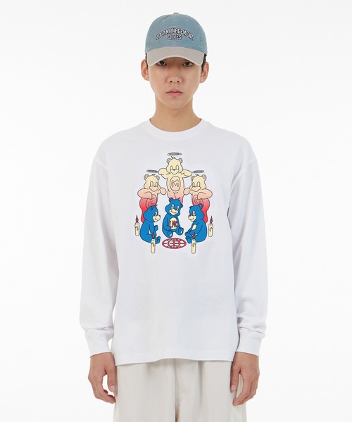 LMCの「【LMC】AROUND THREE BEARS LONG SLV TEE / エルエムシー アラウンド スリー ベアーズ ロングスリーブ Tシャツ（Tシャツ/カットソー・メンズ・ヘザーグレー/ホワイト/ミント・X-LARGE/LARGE/MEDIUM/SMALL）」の4枚目の写真