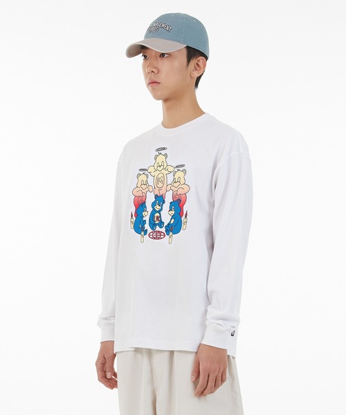 LMCの「【LMC】AROUND THREE BEARS LONG SLV TEE / エルエムシー アラウンド スリー ベアーズ ロングスリーブ Tシャツ（Tシャツ/カットソー・メンズ・ヘザーグレー/ホワイト/ミント・X-LARGE/LARGE/MEDIUM/SMALL）」の5枚目の写真