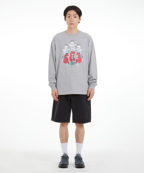 LMCの「【LMC】AROUND THREE BEARS LONG SLV TEE / エルエムシー アラウンド スリー ベアーズ ロングスリーブ Tシャツ（Tシャツ/カットソー・メンズ・ヘザーグレー/ホワイト/ミント・X-LARGE/LARGE/MEDIUM/SMALL）」の11枚目の写真