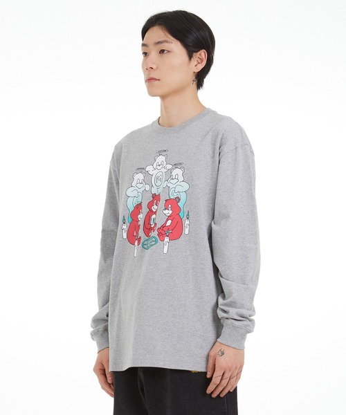 LMCの「【LMC】AROUND THREE BEARS LONG SLV TEE / エルエムシー アラウンド スリー ベアーズ ロングスリーブ Tシャツ（Tシャツ/カットソー・メンズ・ヘザーグレー/ホワイト/ミント・X-LARGE/LARGE/MEDIUM/SMALL）」の10枚目の写真