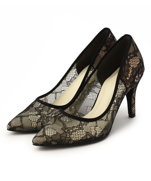 ESPERANZA(エスペランサ)の「◆チュールレースハイヒールパンプス(パンプス・レディース・ベージュ系/ブラック系・LL/M/L/S)」の2枚目の写真