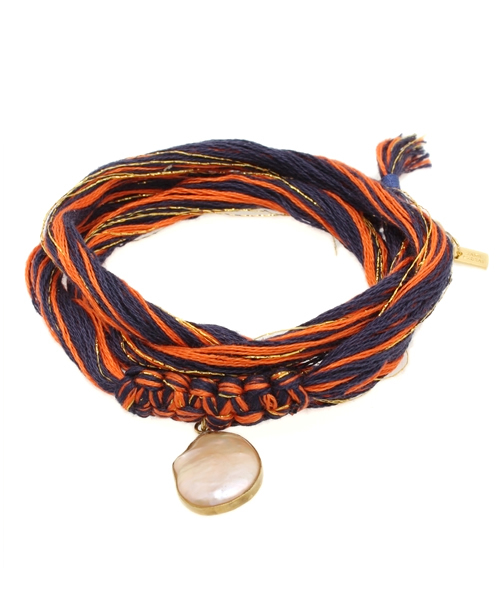 Lui's（ルイス）の「HAPPY CHOKAS LAB(ハッピー･チョーカーズ･ラボ) ブレス（ブレスレット・メンズ・ネイビー/ブラック/ホワイト/サックスブルー・FREE）」の3枚目の写真