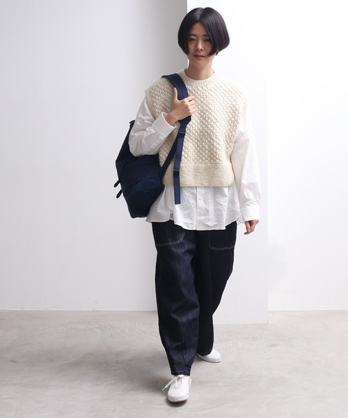 yuni（ユニ　）の「ネパールハンドニット　short vest（ベスト・レディース・ブラック/アイボリー・FREE）」の14枚目の写真