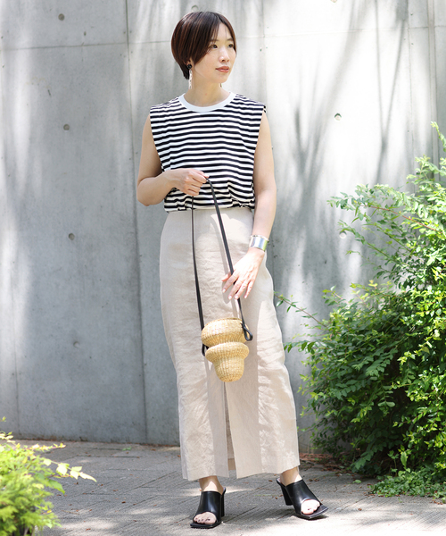 journal standard L'essage(ジャーナルスタンダードレサージュ)の「《追加》バイオリネンストレッチタイトスカート(スカート・レディース・パープル/ナチュラル/ブラック/チャコールグレー・38/36)」の22枚目の写真