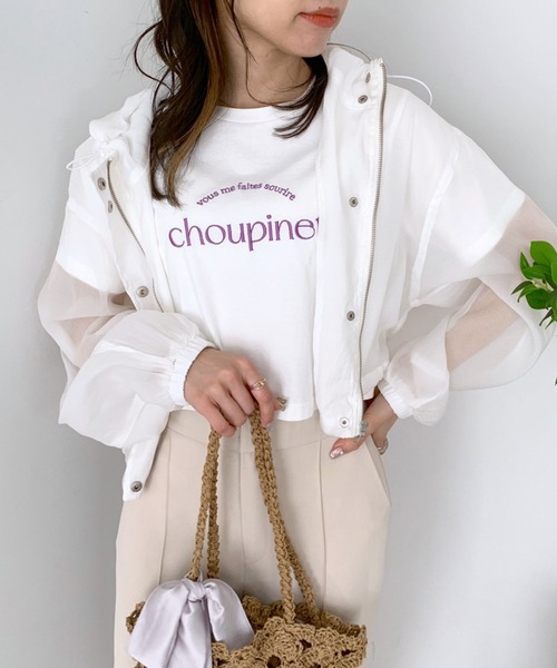 OLIVE des OLIVE(オリーブデオリーブ)の「シアショートマンパ(マウンテンパーカー・レディース・ライトグレー/オフホワイト・FREE)」の2枚目の写真