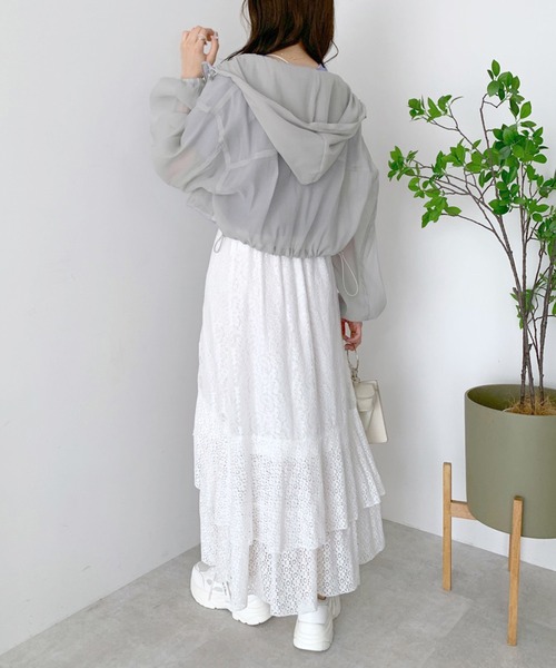 OLIVE des OLIVE(オリーブデオリーブ)の「シアショートマンパ(マウンテンパーカー・レディース・ライトグレー/オフホワイト・FREE)」の8枚目の写真