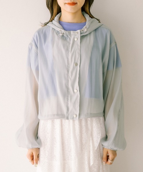 OLIVE des OLIVE(オリーブデオリーブ)の「シアショートマンパ(マウンテンパーカー・レディース・ライトグレー/オフホワイト・FREE)」の6枚目の写真