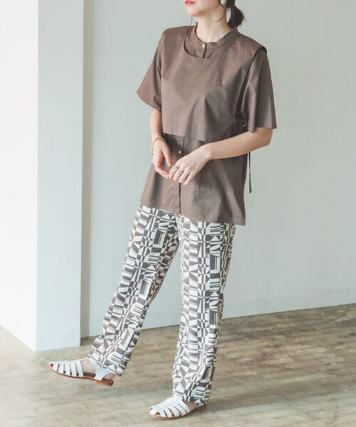 B:MING by BEAMS（ビーミングバイビームス）の「B:MING by BEAMS / ジオメトリック プリント パンツ（その他パンツ・レディース・ブラウン系/オリーブ系・SMALL/MEDIUM）」の5枚目の写真