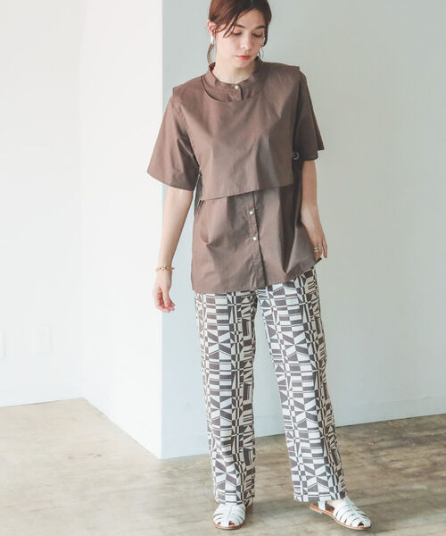 B:MING by BEAMS（ビーミングバイビームス）の「B:MING by BEAMS / ジオメトリック プリント パンツ（その他パンツ・レディース・ブラウン系/オリーブ系・SMALL/MEDIUM）」の6枚目の写真