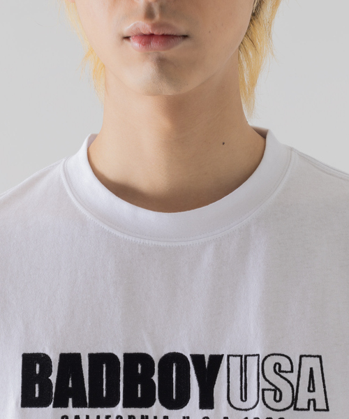 BAD BOY（バッドボーイ）の「【BADBOY / バッドボーイ】USA ロゴ パロディ Tシャツ（Tシャツ/カットソー・メンズ・ホワイト/ダークグリーン/ブラック・M/L）」の20枚目の写真