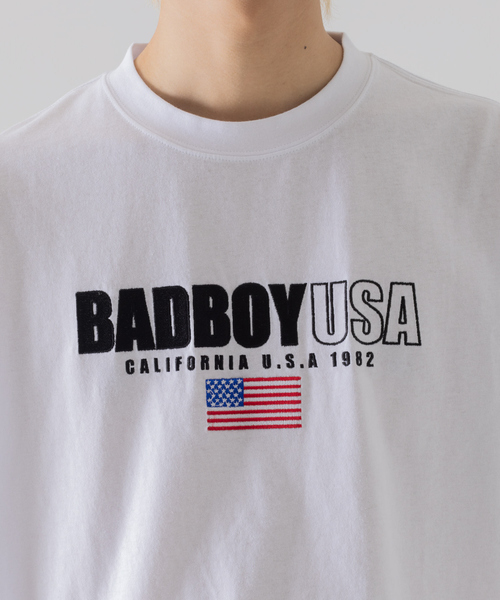 BAD BOY（バッドボーイ）の「【BADBOY / バッドボーイ】USA ロゴ パロディ Tシャツ（Tシャツ/カットソー・メンズ・ホワイト/ダークグリーン/ブラック・M/L）」の9枚目の写真