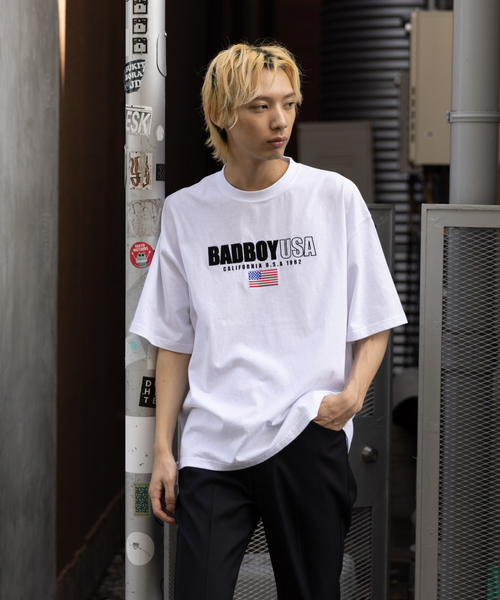 BAD BOY（バッドボーイ）の「【BADBOY / バッドボーイ】USA ロゴ パロディ Tシャツ（Tシャツ/カットソー・メンズ・ホワイト/ダークグリーン/ブラック・M/L）」の21枚目の写真
